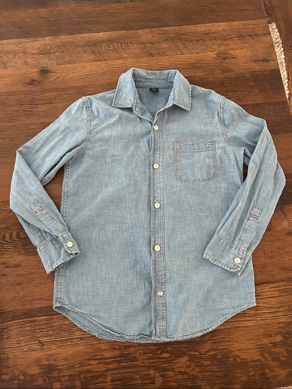 GAP Boys Light Blue Denim Button-Down Shirt
